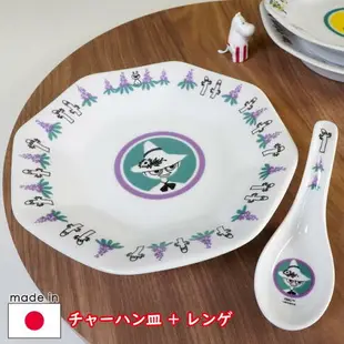 asdfkitty*日本製 MOOMIN嚕嚕米的阿金 陶瓷八角盤附湯匙-炒飯盤/餐盤-正版