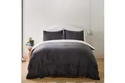 MyHouse Cosy Cuddle Quilt Cover Set Charcoal - Queen
