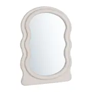 Furb Wall Mirror Irregular Makeup Vanity Mirror Fabric Frame Home Decor 60X80cm