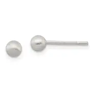 Sterling Silver Polished 4mm Laser-Cut Post Earrings