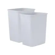 Superio Small 2.5 Gallon Plastic Trash Can, Waste Bin, 10 Qt, (2, White Smoke)