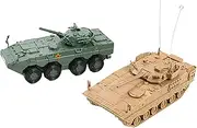 Perfeclan 2X 1:72 Scale DIY Tank Model Collectables Mini Vehicles Ornaments Tabletop Decor for Children Friends Boys Holiday Gifts