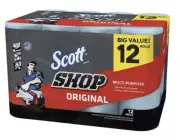 Scott Shop Towels Original (55 sheets/roll, 12 rolls) - Free Shipping