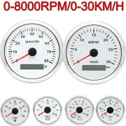 6 Gauge Set 85mm GPS Speedometer 30km/h Tachometer&52mm Fuel Oil Temp Voltmeter