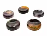 35mm Red Orange Purple Green Moss Agate Stand Chalcedony Crystal Mineral - India