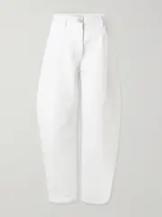[Alaïa] Alaïa - Mid-rise Barrel-leg Jeans - White - FR 42 FR 42 White