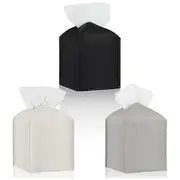 3Pcs Tissue Box PU Leather Tissue Box Holder, Toilet Tissue Box Square Tissue Holder for Bathroom V