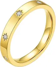 [Jude Jewelers] 4mm Stainless Steel Stackable Eternity Style Wedding Band Statement Cocktail Party Ring