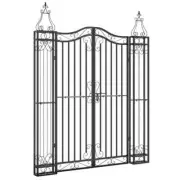 Garden Gate Black 121x8x150cm Wrought Iron Security Fence Barrier