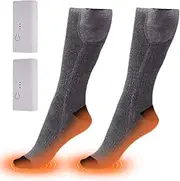 [Generic] Battery Operated Warm Socks | 1 Pair Heated Warm Fall Winter Stockings Socks - 3 Temperature Modes Foot Warmer Washable for Women Men for Skiing, Hiking