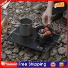 Foldable Camping Table Camping Tent Table Aluminium Alloy for BBQ (Black) AU