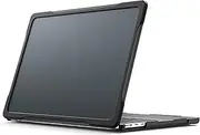 Tablet PC Cases Cover Transparent Back Shell Compatible with MacBook Air 13.6" 2022 A2681/ M3 2024 A3113 Slim Shockproof Rugged TPU Protective Cover(Black)