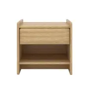 Koran Wooden End Lamp Side Table W/ 1-Drawer Natural