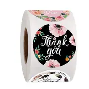 Thank You Stickers Seal Labels 100-500Pcs Flower Stickers For Hand Made Gift Or Wedding Decor Labels Stationery Stickers Rolls