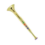 Kid Trumpet Golden Coated Plastic Children Preschool Music Toy Gift Wind Ins FFG
