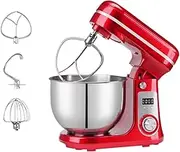 Stand Mixer, Large Electric Whisk, 6L Food Mixers for Baking, Splash Guard, 1200W Tilt-Head Food Mixer, Electric Kitchen Mixer with Bowl, Dough Hook, Wire Whip & Beater