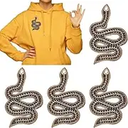INFUNLY 4pcs Snake Beaded Patches Sew on Patches Snake for Clothes Reptile Badges Applique Motif DIY Embroidery Appliques Patch Black Snake Beaded Patch for Shoes Clothes Bags Decorated Accessories