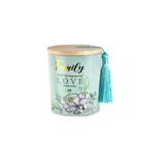 Family 300g Vanilla Scented Candle w/ Wood Lid & Tassel Home/Office Decor