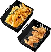 Air Fryer Silicone Basket,Air Fryer Silicone Tray,Non-stick Heat Resistant Air Fryer Liners | 2pcs Reusable Cookware, C