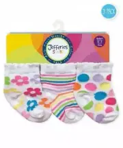 Jefferies Color Pop 3 Pack Socks Infant Shoe Size 1-4