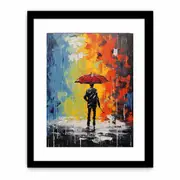 Man Umbrella Modern Art Framed print Art Poster