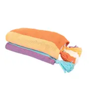 Bambury Cotton Knitted Azalea Throw Blanket w/ Tassels 130x200cm Striped