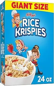 Kellogg's Rice Krispies Cold Breakfast Cereal, 8 Vitamins and Minerals, Rice Krispies Treats, Giant Size, Original, 24oz Box (1 Box)