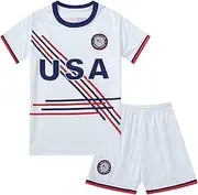 [Uorrhaw] United States USA Sports Football Boy Kid Youth Jersey Kit Shirt Shorts Set