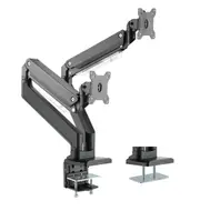 Brateck Aluminum Heavy-Duty Gas Spring Dual Monitor Arm - Black