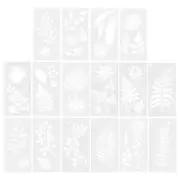 16pcs journal stencil Kids Drawing Stencils Leaf Painting Stencils Leaf