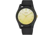 Lorus Lady RG269TX9 Gold Dial Black Rubber Womens Watch