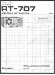 Pioneer RT-707 3-motor 4 head Tape Deck Owners Manual 24 pages comb bound