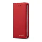 For iPhone 6 Plus / 6s Plus Series Skin Hand Feeling PU + TPU Horizontal Flip Leather Case with Holder & Card Slot & Wallet(Red)