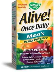Nature's Way Alive! Once Daily Men's Multi-Vitamin, 60 Tabs (6 Pack)