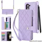 For Samsung Galaxy Z Fold 6 5 4 3 Leather Crossbody Card Wallet Kickstand Case