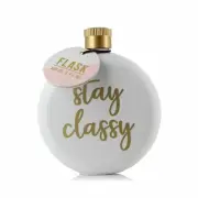 3 oz Stay Classy Mini White Flask Stainless Steel Ladies Night Out Party Item