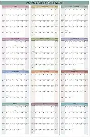 2025-2026 Yearly Wall Calendar - Jul. 2025 to Jun.2026, Wall Calendar 2025-2026, 34.4" x 22.8" (Open), Yearly Wall Calendar 2025-2026 with Round Sticks, Thick Paper, Vertical