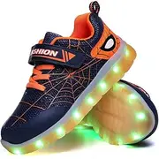 [YUNICUS] Led Light Up Shoes Lightweight Breathable Fashion Sneakers for Girls Toddlers Little Kids