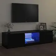 VRAXO TV Cabinet with LED Lights Black 140x40x35.5 cm -27.6KG,804293