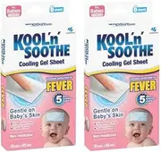 Kool 'n' Soothe Baby Cooling Gel Sheets - Immediate Cooling Relief for Fever, Gentle to Baby's Skin, Non-medical, 6 Sheets (Pack of 2)
