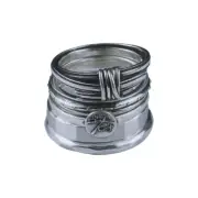 Niche brand Munich Dark Industrial 925 Sterling Silver Handmade Five Ring set WM
