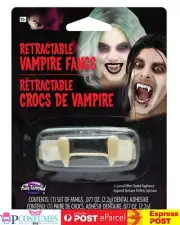 Retractable Vampire Teeth Fangs Zombie Werewolf Devil Costume Halloween