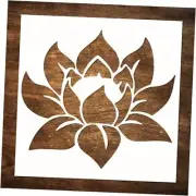 Large Lotus Stencil for Painting on Wood, Canvas, Paper, Fabric, Lotus 8"x8"