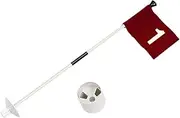 Mipcase 1 Set Golfing Flag with Flagpole and Base Durable Golf Practice Flags for Accurate Putting Easy to Install Space Saving Design for Training Golfing Supplies