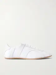 [TOTEME] TOTEME - Leather-trimmed Cotton-canvas Sneakers - White - IT38 IT 38 White