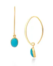 Bloomingdale's Fine Collection Turquoise Threader Drop Earrings in 14K Yellow Gold