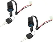 Ignition Key Switches for Kawasaki Universal Motorcycle Ignition Switch Waterproof Electric Door Lock Electric Start ATV Key Ignition Barrel Key Switch(2pcs)