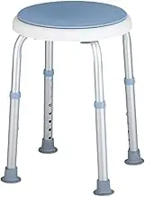 koolsoo Rotating Shower Chair Adjustable Shower Stool Elderly Non Slip Portable Shower Seat Bathing Chair for Bathtub Narrow Bathtub, Light Blue