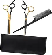 Baluue 2pcs Set Barber Scissors Set Barber Shears Tools for Scissors Thinning Shears for Hair Cutting Steel