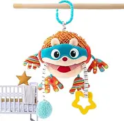 Car Seat and Stroller Toys - Sensory Plush Activity Carseat Toy - Babies Plush Hangable Carseat Accessories with Built-in Bell for Entertainment